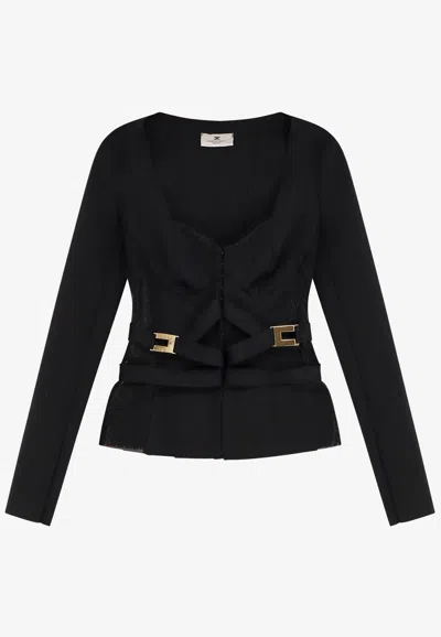 ELISABETTA FRANCHI ELASTICIZED BUSTIER TOP