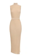 Elisabetta Franchi Ribbed High-neck Maxi Dress