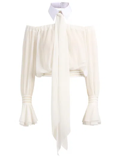 Elisabetta Franchi Elegant Blouse With Feminine Flair In Gold