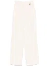 Elisabetta Franchi Contrasting-topstitching Crepe Trousers In Neutral