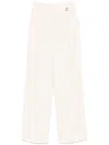 Elisabetta Franchi Contrasting-topstitching Crepe Trousers In White