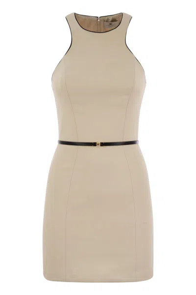 Elisabetta Franchi Elegant Fitted Stretch Dress In Grey