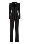 Elisabetta Franchi Elegant Flared Hem Crepe Jumpsuit In Black