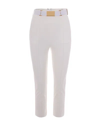 Elisabetta Franchi Elegant High-waisted Trousers For Women In White