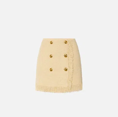 Elisabetta Franchi Elegant Knit Mini Skirt In Neutral