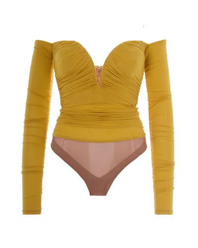 Elisabetta Franchi Elegant Mini Top For Women - Ss26 Collection In Yellow