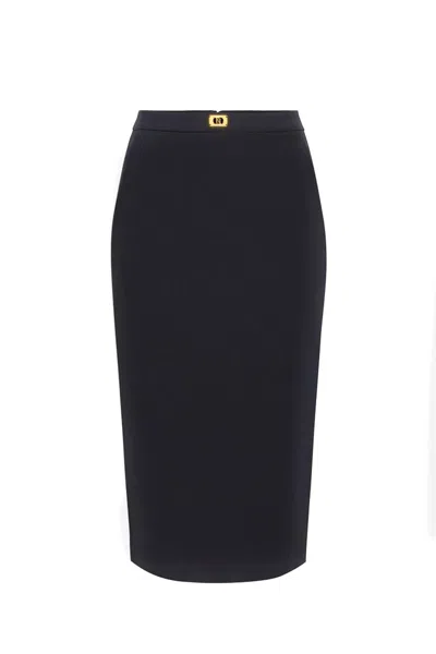 Elisabetta Franchi Elegant Modern Skirt In Black