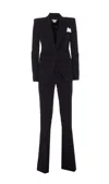 Elisabetta Franchi Tailored Black Suit With Fitted Blazer And Straight-leg Trousers In Black