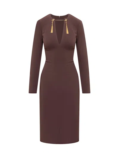 Elisabetta Franchi Elegant Suit With Jewel Detailing - Fw25 In Brown