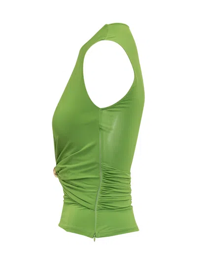 Elisabetta Franchi Elegant Top With Knot Detail In Aloe