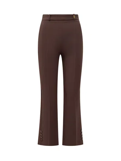 Elisabetta Franchi Elegant Trousers With Buttons In Cacao