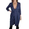 Elisabetta Franchi Elegant V-neck Belted Dress In Blue In Blue