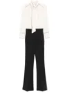Elisabetta Franchi Elegant White Overall With Tie Neck