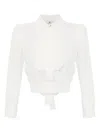 Elisabetta Franchi Elegant White Shirt With Rear Tie In White