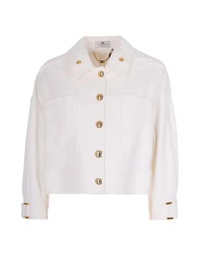 Elisabetta Franchi Elegant Women's Mini Coat In Avorio