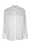 Elisabetta Franchi Dotted Long Sleeve Shirt With Pointed Collar In White