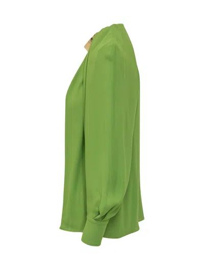 Elisabetta Franchi Elevated Blouse With Ring Detail In Aloe