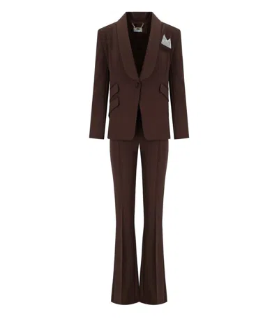 Elisabetta Franchi Elisabetta Frachi Coffee Suit In Brown