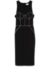 Elisabetta Franchi Contrasting-piping Midi Dress In Black