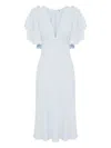 Elisabetta Franchi Light Blue Midi Dress With V-neck