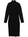 Elisabetta Franchi 3d Herringbone Midi Dress In Black