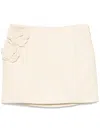 Elisabetta Franchi Flowers Leather Mini Skirt