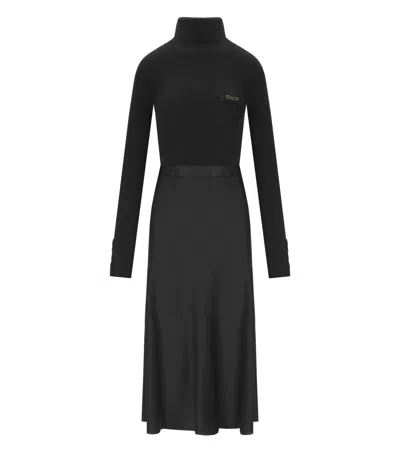 ELISABETTA FRANCHI ELISABETTA FRANCI BLACK TURTLENECK DRESS