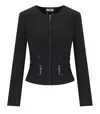 Elisabetta Franchi Tailored Black Jacket With Decorative Zipper Details In Black