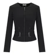 Elisabetta Franchi Tailored Black Jacket With Decorative Zipper Details In Black