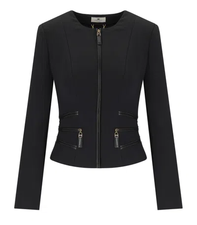 ELISABETTA FRANCHI ELISBETTA FRANCHI BLACK ZIPPED JACKET