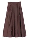 Elisabetta Franchi Embellished A-line Midi Skirt In Brown