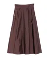 Elisabetta Franchi Embellished A-line Midi Skirt In Brown