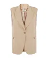 Elisabetta Franchi Embellished-button Sleeveless Waistcoat In Neutral