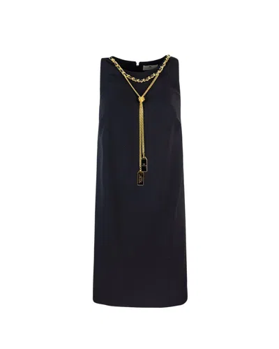 ELISABETTA FRANCHI ELISABETTA FRANCHI EMBELLISHED CREPE BOXY MINI DRESS