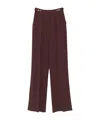 Elisabetta Franchi Embellished Crêpe Trousers In Burgundy