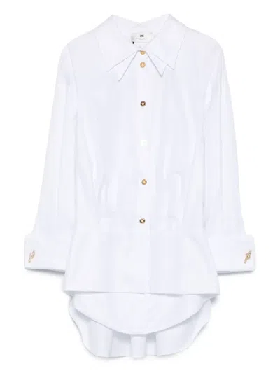 Elisabetta Franchi Embellished-cuff Shirt In White