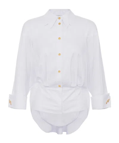 ELISABETTA FRANCHI EMBELLISHED-CUFF SHIRT