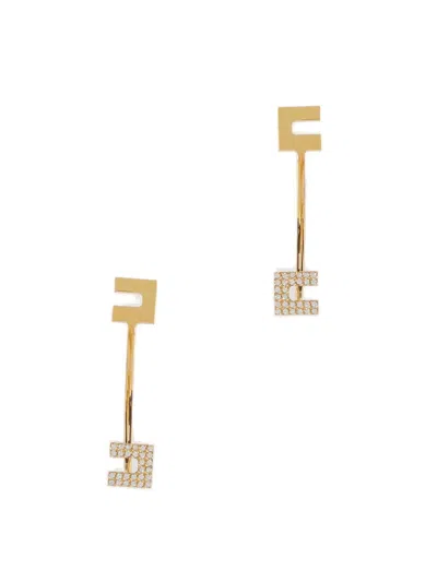 Elisabetta Franchi Embellished Half-ring Earrings