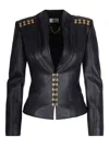 Elisabetta Franchi Giacca Con Ganci Gioiello Nero In Black