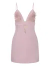 Elisabetta Franchi Embellished Lace-insert Mini Dress In Pink