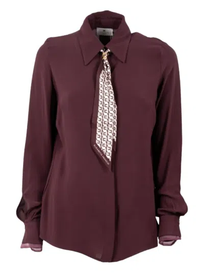 ELISABETTA FRANCHI EMBELLISHED-NECK SHIRT
