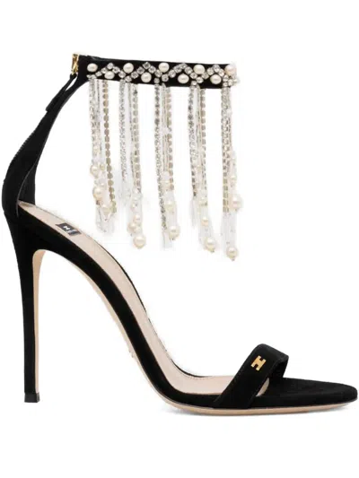 Elisabetta Franchi Embellished Sandals In Black