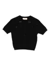 Elisabetta Franchi Embellished Short-sleeve Top In Black