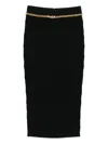 Elisabetta Franchi Chain-embellished Geometric Midi Skirt In Black