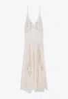 Elisabetta Franchi Red Carpet Dress In Silk Georgette Fabric And Embroidered Lace
