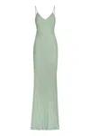 Elisabetta Franchi Rhinestone Embellished Velvet Dress With Spaghetti Straps