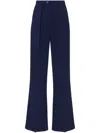 ELISABETTA FRANCHI EMBLEM CREPE STRAIGHT TROUSERS