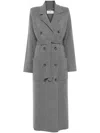 Elisabetta Franchi Emblem-embroidered Fine-knit Coat In Grey
