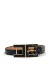 Elisabetta Franchi Embossed Buckle Belt In Black