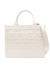 Elisabetta Franchi Embossed-monogram Tote Bag In White